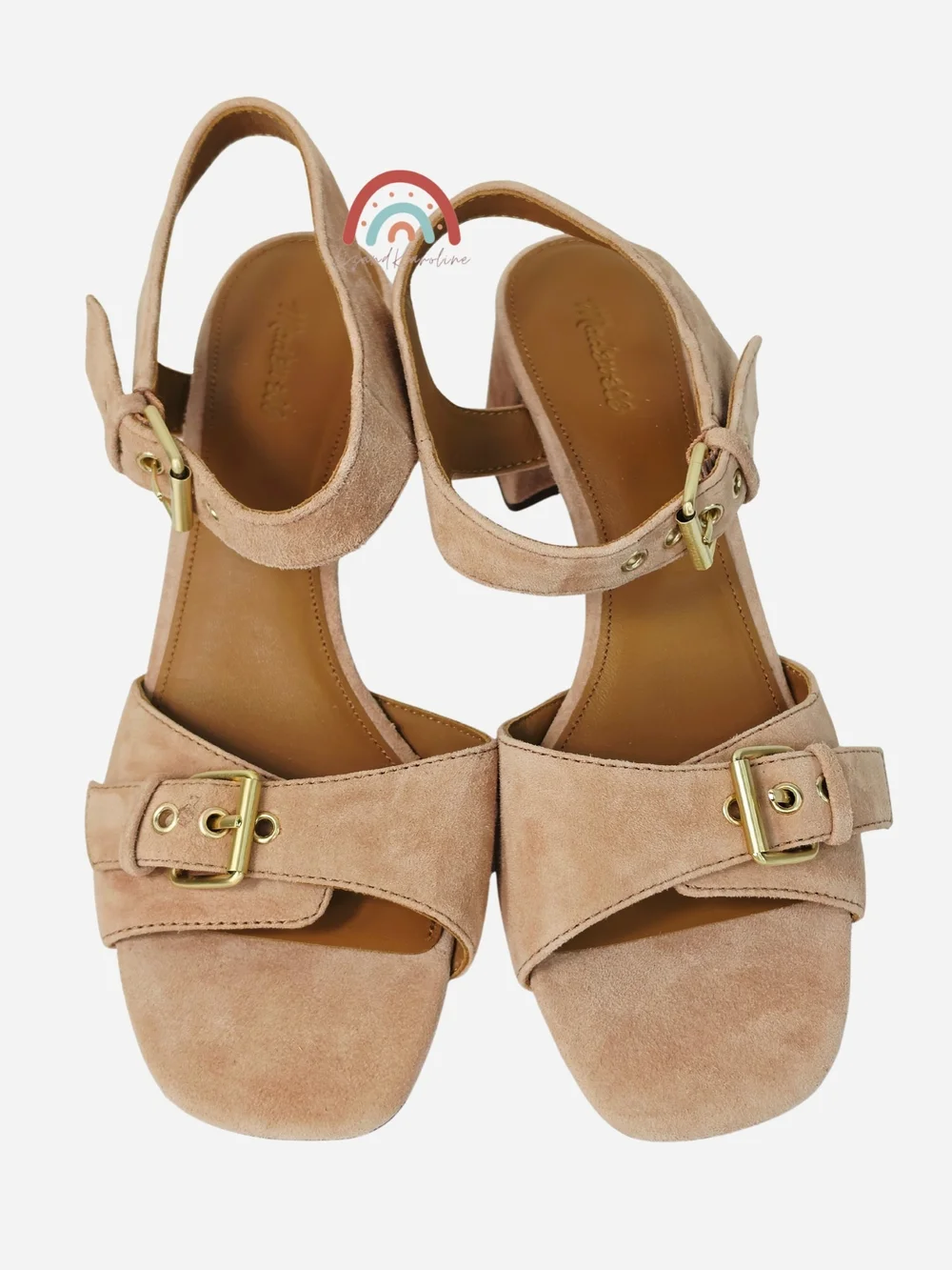 New! Madewell The Neeka Ankle-Strap Heeled Sandal in Suede Warm Umber 8.5